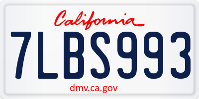 CA license plate 7LBS993