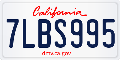 CA license plate 7LBS995