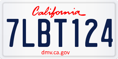 CA license plate 7LBT124