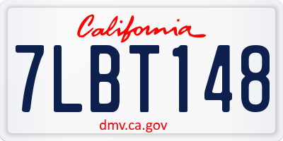 CA license plate 7LBT148