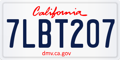 CA license plate 7LBT207