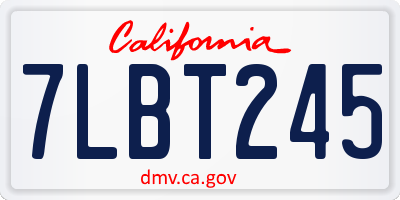 CA license plate 7LBT245