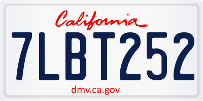 CA license plate 7LBT252