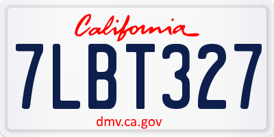 CA license plate 7LBT327