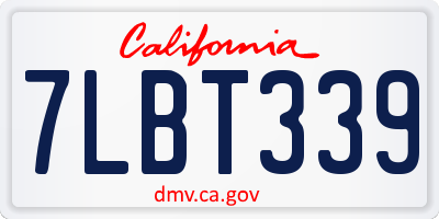 CA license plate 7LBT339