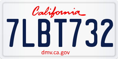 CA license plate 7LBT732