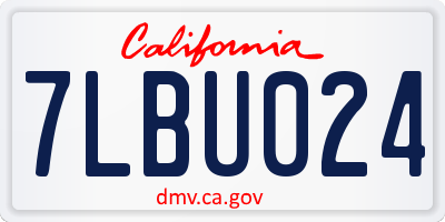 CA license plate 7LBU024