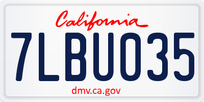 CA license plate 7LBU035