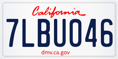CA license plate 7LBU046