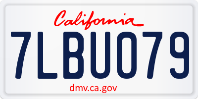 CA license plate 7LBU079