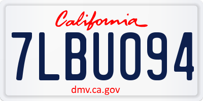 CA license plate 7LBU094