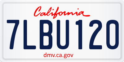 CA license plate 7LBU120
