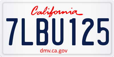 CA license plate 7LBU125