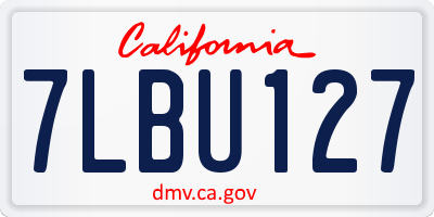 CA license plate 7LBU127