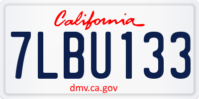 CA license plate 7LBU133