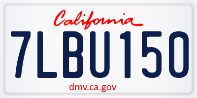 CA license plate 7LBU150