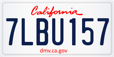 CA license plate 7LBU157