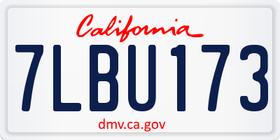 CA license plate 7LBU173