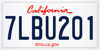 CA license plate 7LBU201