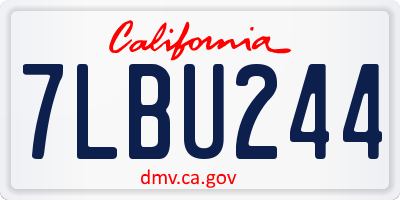 CA license plate 7LBU244