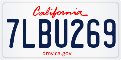 CA license plate 7LBU269