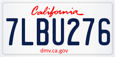 CA license plate 7LBU276
