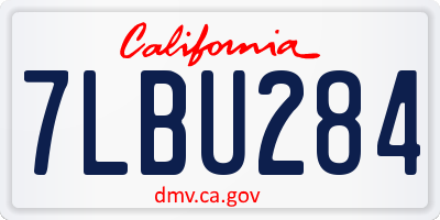 CA license plate 7LBU284