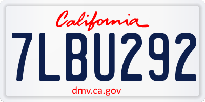 CA license plate 7LBU292