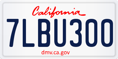 CA license plate 7LBU300