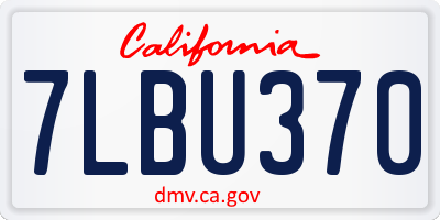 CA license plate 7LBU370