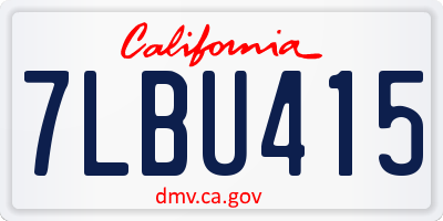 CA license plate 7LBU415