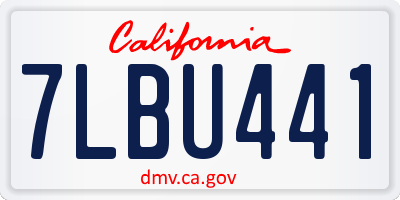 CA license plate 7LBU441