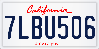 CA license plate 7LBU506