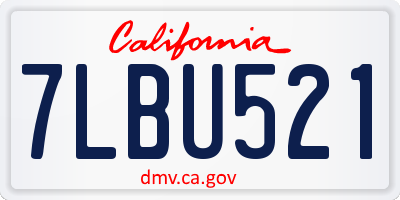 CA license plate 7LBU521
