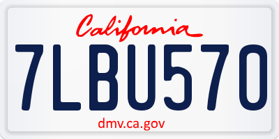 CA license plate 7LBU570
