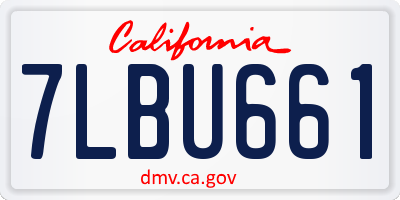 CA license plate 7LBU661