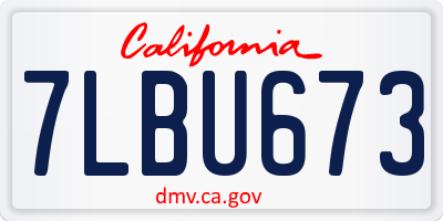 CA license plate 7LBU673