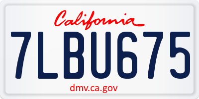 CA license plate 7LBU675