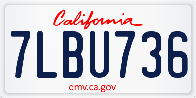 CA license plate 7LBU736