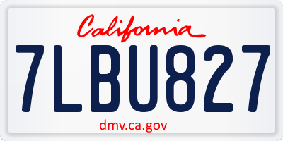 CA license plate 7LBU827