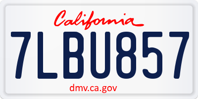 CA license plate 7LBU857
