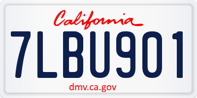 CA license plate 7LBU901