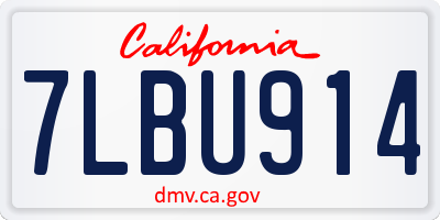 CA license plate 7LBU914
