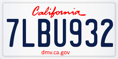 CA license plate 7LBU932