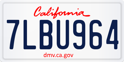 CA license plate 7LBU964