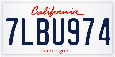 CA license plate 7LBU974