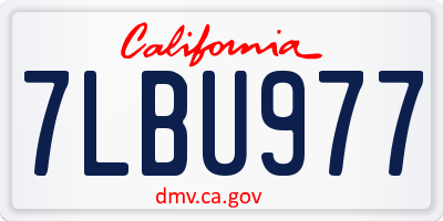 CA license plate 7LBU977