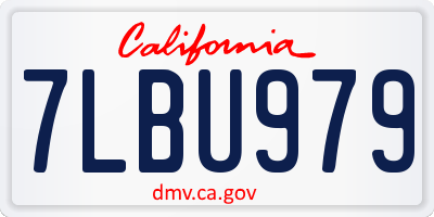CA license plate 7LBU979