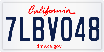 CA license plate 7LBV048