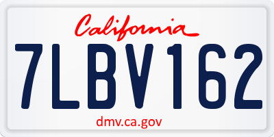 CA license plate 7LBV162
